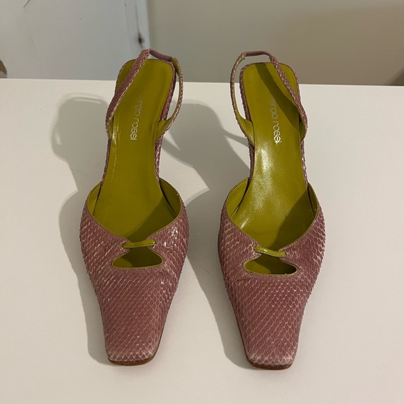 Vintage Sergio Rossi Python Slingback Heels - Picture 2 of 8